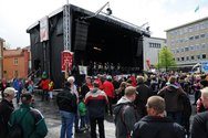 Joint strike meeting at the main square in Trondheim for members of the trade unions on strike.